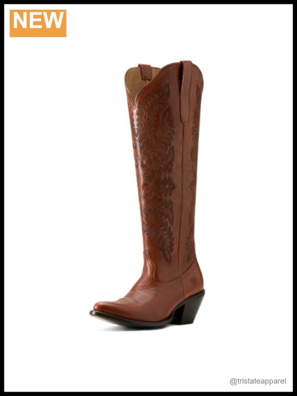 Ariat Helena Western Boots Women's Leather Equestrian Pull-On Block Heel